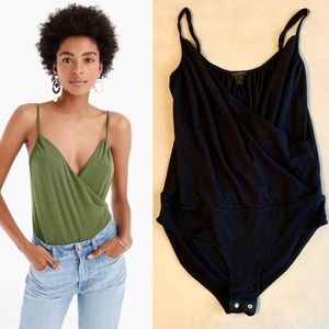 J.Crew Drapey Wrap-front cami bodysuit NWOT
